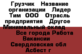 Грузчик › Название организации ­ Лидер Тим, ООО › Отрасль предприятия ­ Другое › Минимальный оклад ­ 19 000 - Все города Работа » Вакансии   . Свердловская обл.,Асбест г.